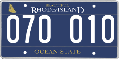 RI license plate 070010