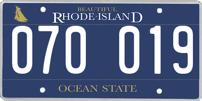 RI license plate 070019