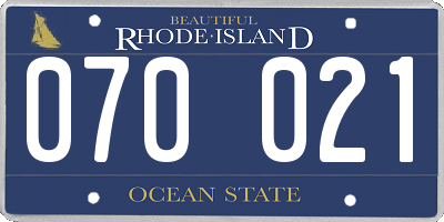RI license plate 070021
