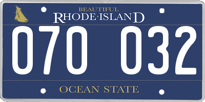 RI license plate 070032