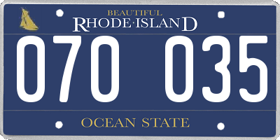 RI license plate 070035