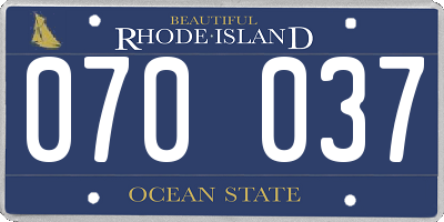 RI license plate 070037