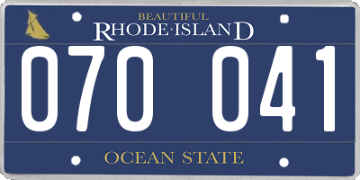 RI license plate 070041