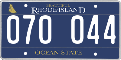 RI license plate 070044