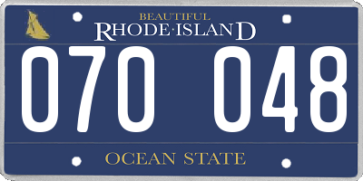 RI license plate 070048