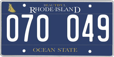 RI license plate 070049