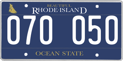 RI license plate 070050