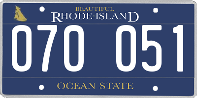 RI license plate 070051