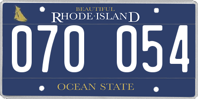 RI license plate 070054