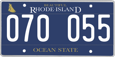 RI license plate 070055