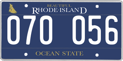 RI license plate 070056