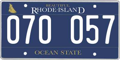RI license plate 070057