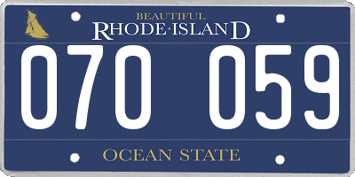 RI license plate 070059