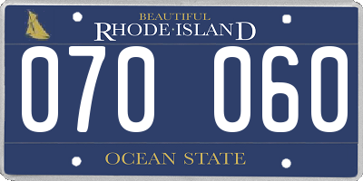 RI license plate 070060