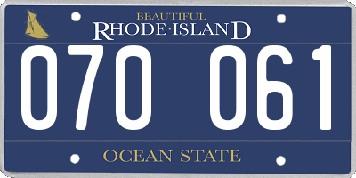 RI license plate 070061