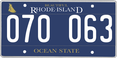 RI license plate 070063