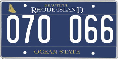 RI license plate 070066