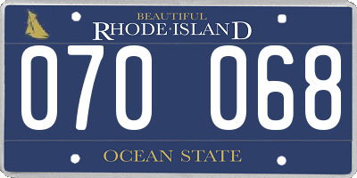RI license plate 070068