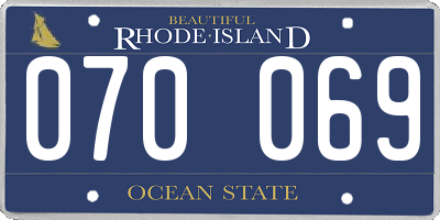 RI license plate 070069