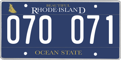 RI license plate 070071