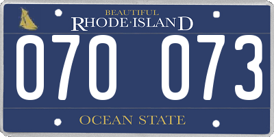 RI license plate 070073