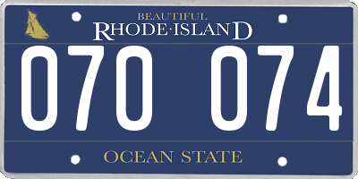 RI license plate 070074