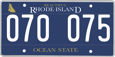 RI license plate 070075