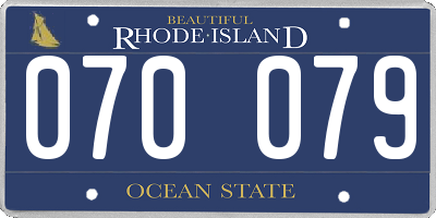 RI license plate 070079