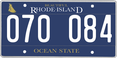 RI license plate 070084