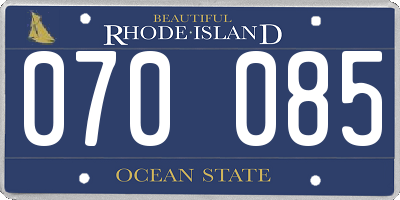 RI license plate 070085