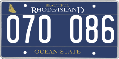 RI license plate 070086