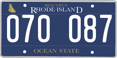RI license plate 070087