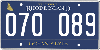 RI license plate 070089