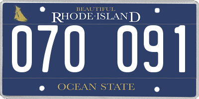 RI license plate 070091