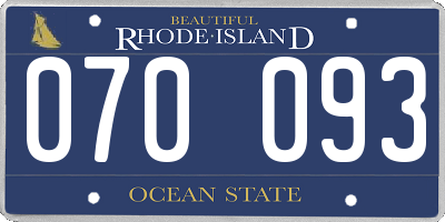 RI license plate 070093