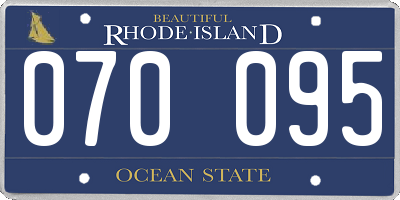 RI license plate 070095