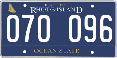 RI license plate 070096
