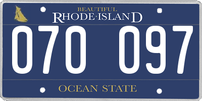 RI license plate 070097