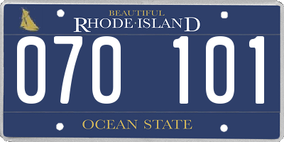 RI license plate 070101