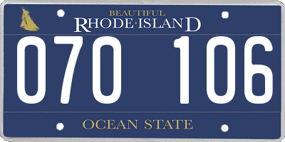 RI license plate 070106