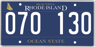 RI license plate 070130