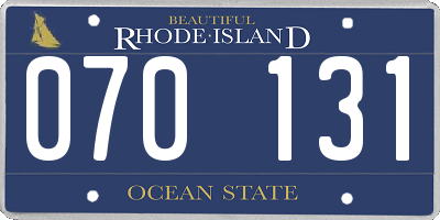 RI license plate 070131