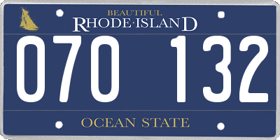 RI license plate 070132