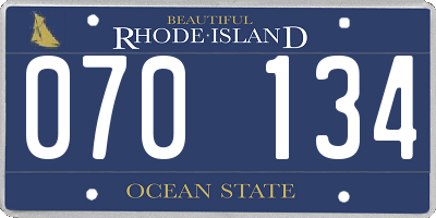 RI license plate 070134