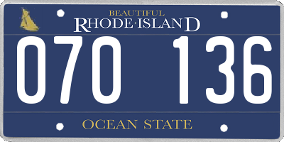 RI license plate 070136