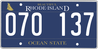 RI license plate 070137