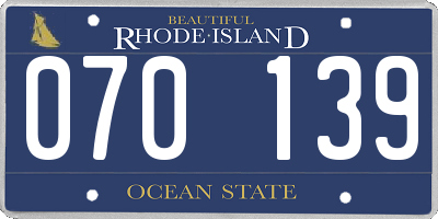 RI license plate 070139