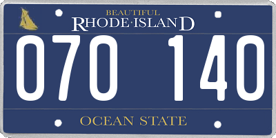 RI license plate 070140