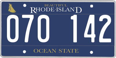 RI license plate 070142
