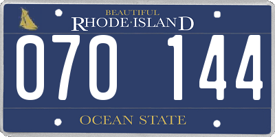 RI license plate 070144